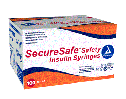 Syringe & Needle Safety Insulin Sterile Permanent Needle Rx Item by Dynarex