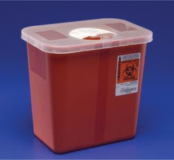 Sharps Containers 2&5 Quart Multi-Purpose with Rotor Opening Lid by Cardinal Health
