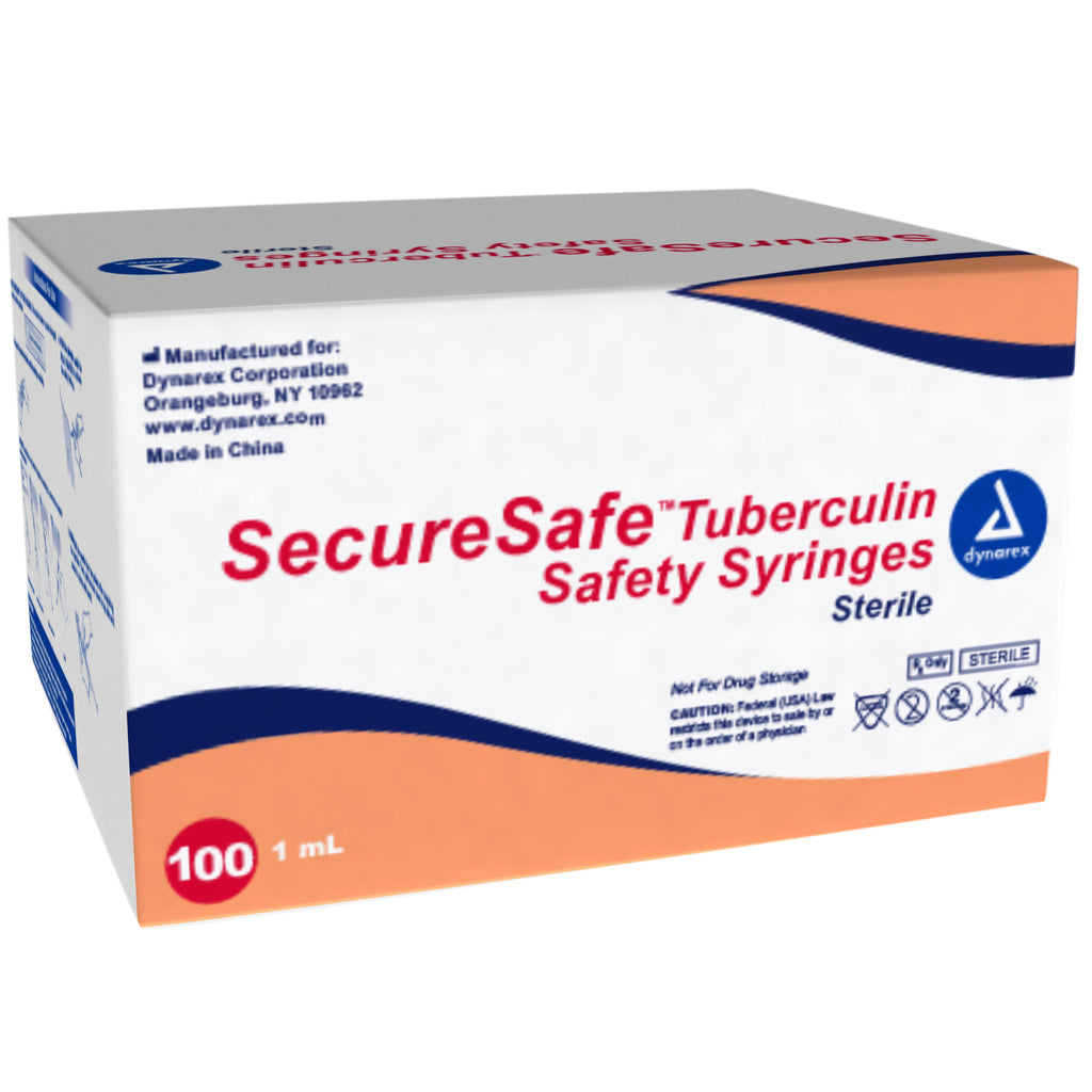 Syringe & Needle Safety Tuberculin 25G & 27G Sterile (Luer Slip) by Dynarex