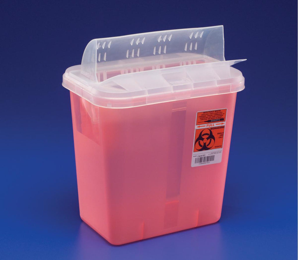 SharpSafety Biohazard Waste Containers 2 Gallon Red by Cardinal