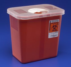 Sharps Containers 2 Gallon Multi-Purpose with Rotor Opening Lid by Cardinal Health