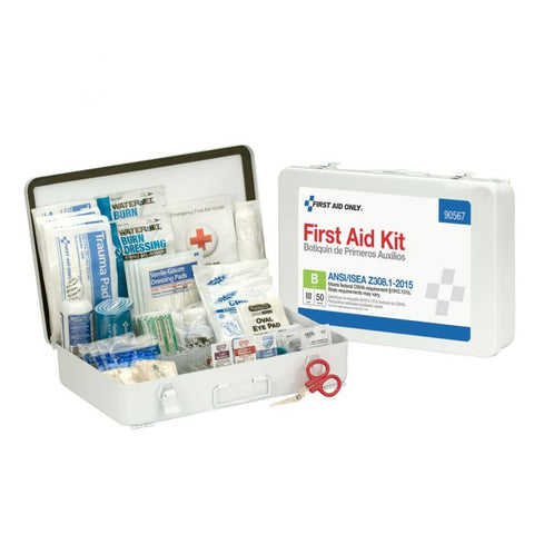 First Aid Kit Class B 50 Person 3 Shelf Carry or Mount Steel Case by Acme United