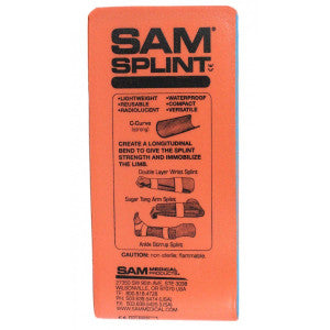 Splint Sam Orange Junior Moldable Radiolucent Weather Resistant 4x9 by Sam Medical