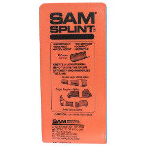 Splint Sam Orange Junior Moldable Radiolucent Weather Resistant 4x9 by Sam Medical