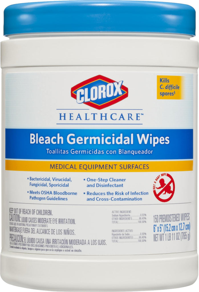 Bleach Wipe Clorox Germicidal 6X5” by Clorox Healthcare ®