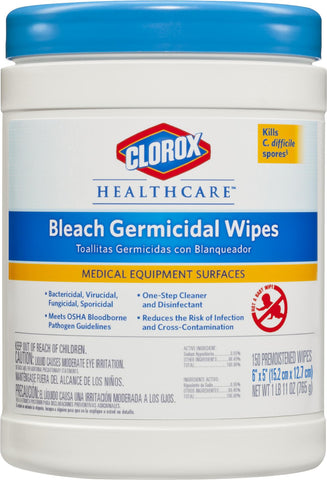 Bleach Wipe Clorox Germicidal 6X5” by Clorox Healthcare ®