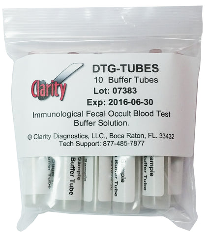 Occult Fecal Blood Test Buffer Tubes Colorectal Cancer Screen by Clarity®