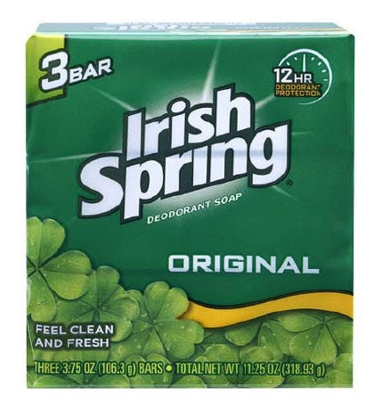 Soap Irish Spring® Bar 3.75oz. Individually Wrapped Made in USA by Colgate Palmolive