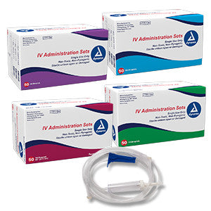 IV Set Administration Gravity 92" 2 Injection Sites Sterile 15 Drop Rx Item by Dynarex