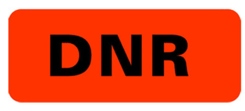 Label DNR Florescent Red 15/16" x 2.25 Removable Adhesive by Briggs