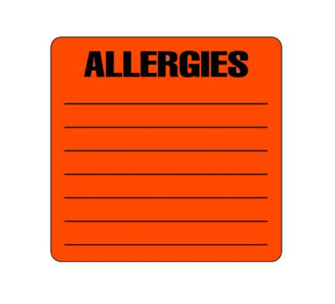 Label Allergy Florescentl Red 2 7/16" x 2.5 Removable Adhesive by Briggs