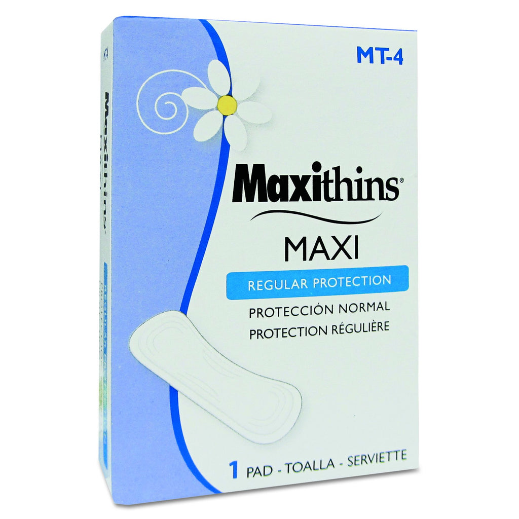 Pad Maxithins Regular Feminine Sanitary Pad Boxed by Hospeco