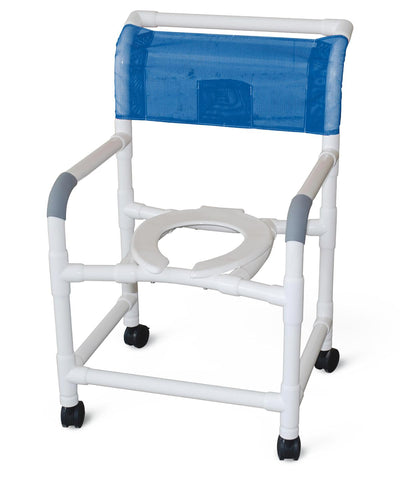 Chair Shower X-Wide Heavy Duty Commode 375lb Rolling w/Total Lock Wheels by MJM