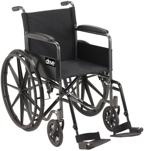 Wheelchair 18x18 Value Line Full Fixed Arms Swingaway Removable Footrest Single Axle by Drive