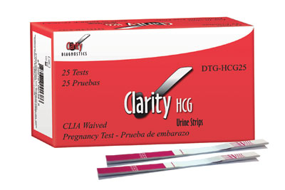 Pregnancy Test HCG Single Step Urine Dip Stick Strip by Clarity Diagnostics