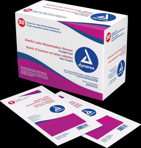 Glove Latex Exam Pairs 9" Powderfree Sterile by Dynarex