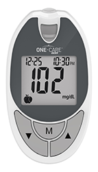 Diabetic Meter & Strips Auto Coding One-Care® by Links Medical Makers of Silent Night
