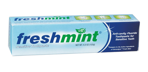 Toothpaste 4.3 oz. Sensitive Anticavity Fluoride Freshmint® by New World Boxed Compare Sensodyne