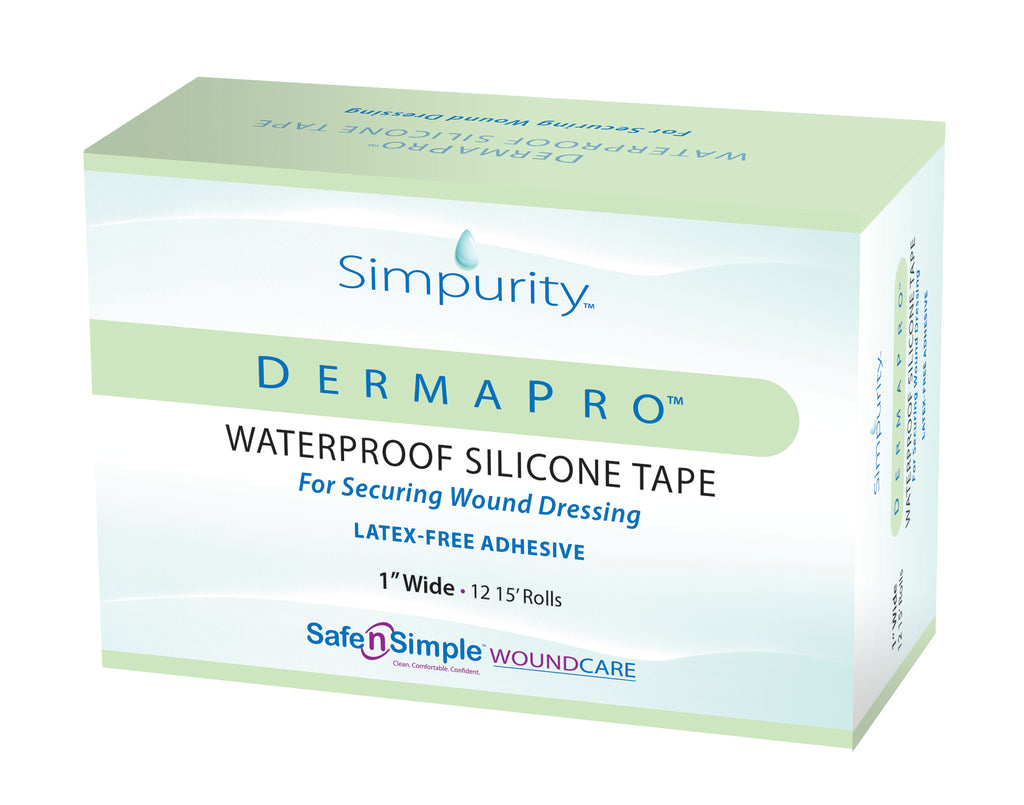 Tape Silicone Waterproof DermaPro Latex-Free 15 Foot Rolls by Safe N Simple
