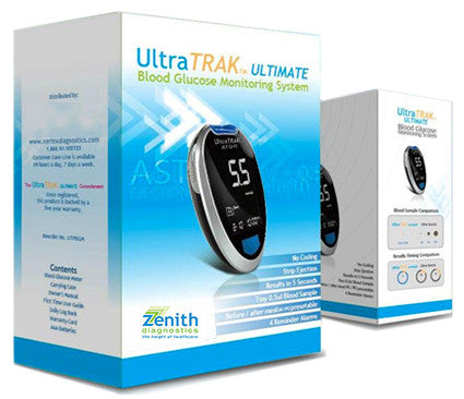 Diabetic Meter & Strips Ultratrak Ultimate L.T.C. 1 Button Operation by Vertex